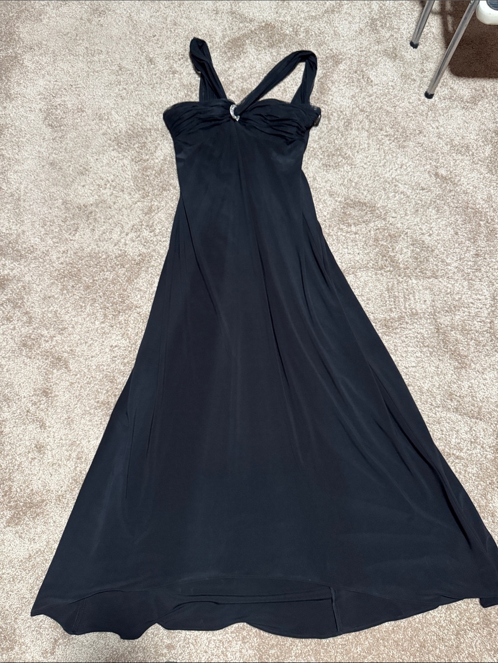 Nine & Co. Black Sleeveless Maxi Dress with Twist Bodice